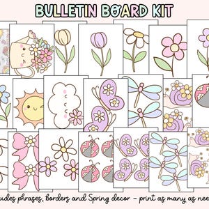 Spring Classroom Bulletin Board Kit: Kindness Grows Here (digital ...