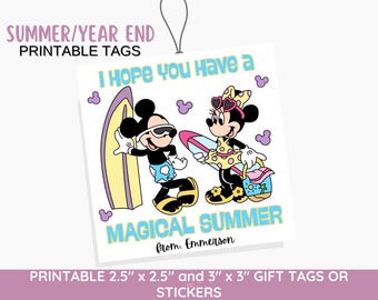 Summer Teacher Gift Tags, Printable Classroom Tags (PDF)