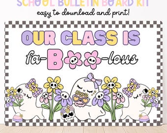 FaBOOlous Halloween Bulletin Board Kit: Groovy Classroom Decor (Digital Download)