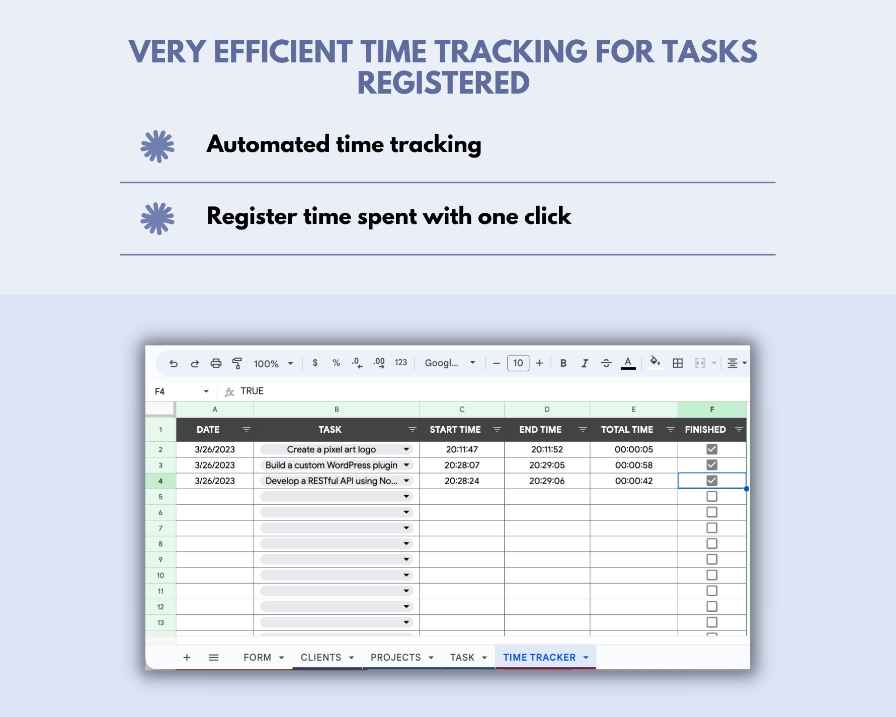 Automated Project & Time Tracker - Etsy