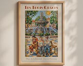 Aix-en-Provence Poster, Les Trois Graces Art Deco Wall Art, France Travel Print