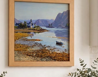 Plockton Poster - SQUARE FORMAT - The Jewel of the Highlands - Scottish Coastal Village Art Print