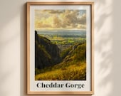 Cheddar Gorge, England - Vintage Travel Poster Print