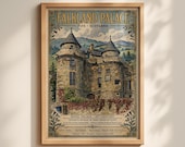 Falkland Palace Fife Scotland Vintage Travel Poster, Scottish Castle Wall Art Print