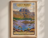 Loch Maree Poster, Scottish Highlands Print, Wester Ross Scotland Wall Art