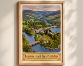 Vintage-style travel poster of Kenmore, Loch Tay, Perthshire, Scotland