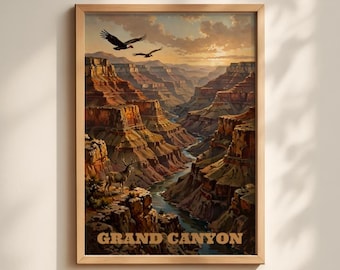 Grand Canyon Arizona Vintage Poster - Sublime Wonder of the West - National Park Retro Travel Art Print
