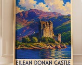 Eilean Donan Castle — Vintage Scotland Travel Print | Kyle of Lochalsh Highland Art