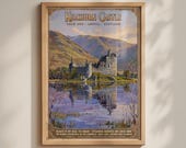 Kilchurn Castle Print, Loch Awe Argyll Scotland, Vintage Travel Poster Wall Art