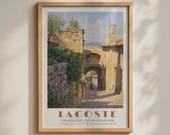 Lacoste Vaucluse Poster, Provence Village Wall Art, French Cote d'Azure Print