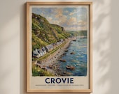 Crovie Scotland Poster, Aberdeenshire Fishing Village Print, Moray Firth Wall Art
