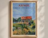 Arnol Isle of Lewis Scotland Poster, Scottish Village Wall Art, Hebrides Print