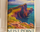 Neist Point Isle of Skye Print, Scotland Wall Art, Scottish Lighthouse Poster