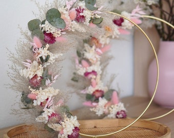 Trockenblumenkranz stehend | stehender Ring | Frühlingsdeko | Flowerhoop | stehender Blumenkranz | Standring mit Trockenblumen | Stehkranz