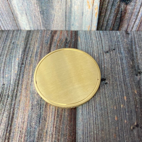 Brass Blanks - Challenge Coin - Reed Edge - Grooved - Mirror Finish -40 mm Fiber Laser engraving