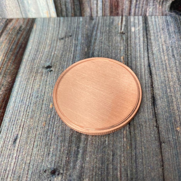 Copper Blanks - Challenge Coin - Reed Edge - Grooved - Mirror Finish -40 mm Fiber Laser engraving