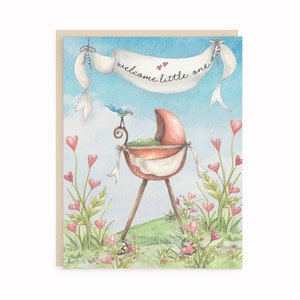 Welcome Little One Greeting Card | Baby Shower Card | New Baby