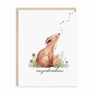 Congratulations Fox Baby Fox Wish | Baby Shower | New Baby | Congratulations Card - Etsy