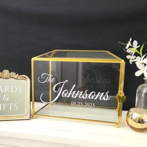 Gold and Glass Wedding Card Box for Gift Table, Vintage - Elegant - Antique - Modern
