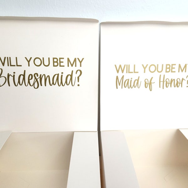 Bridesmaid Proposal Box EMPTY - Bridesmaid Gift Box - 8x8x4 - Ribbon - Personalized Bridesmaid Box Ask Gift - Unfilled Gift Box (#2)