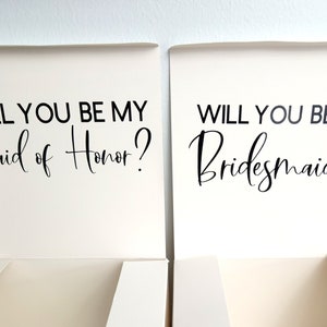 Bridesmaid Gift Box EMPTY - Bridesmaid Proposal Box - 8x8x4 - Ribbon - Personalized Bridesmaid Box Ask Gift - Unfilled Gift Box (#1)