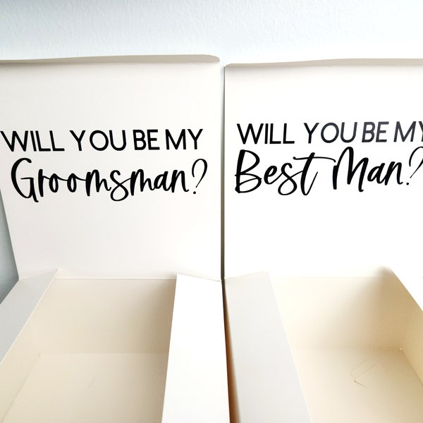 Groomsmen Gift Box EMPTY - Groomsmen Proposal Box - 8x8x4 - Personalized Groomsmen Box Ask Gift - Groomsman