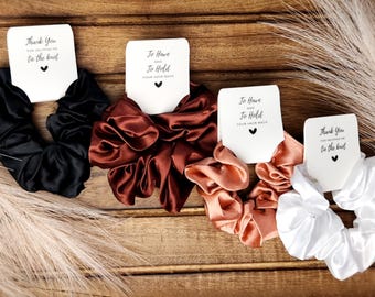 Satin Silk Scrunchie Bridesmaid Proposal Gift with Tag