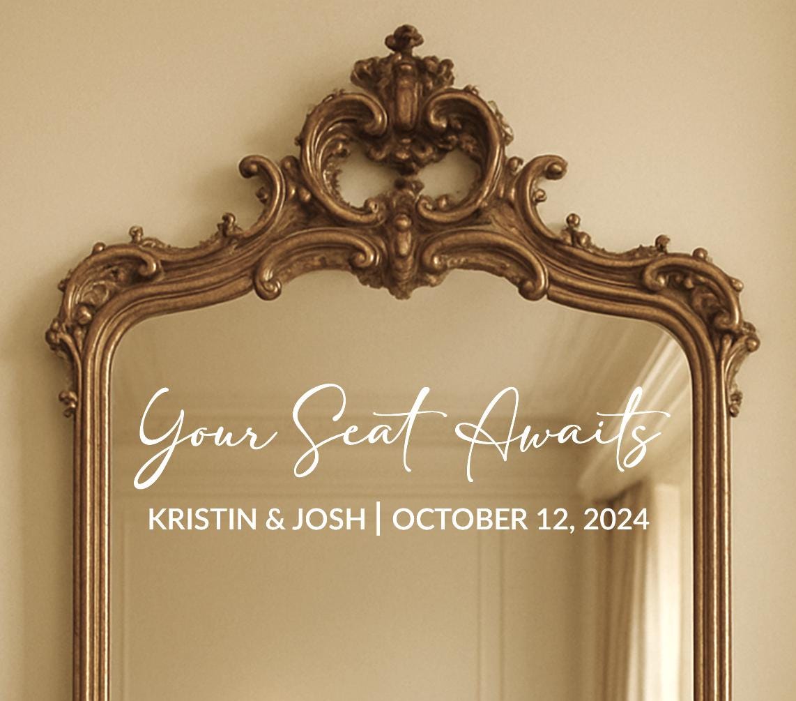 Wedding Seating Chart Mirror Decal