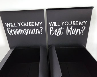 Groomsmen Gift Box EMPTY - Groomsmen Proposal Box - 8x8x4 - Personalized Groomsmen Box Ask Gift - Groomsman