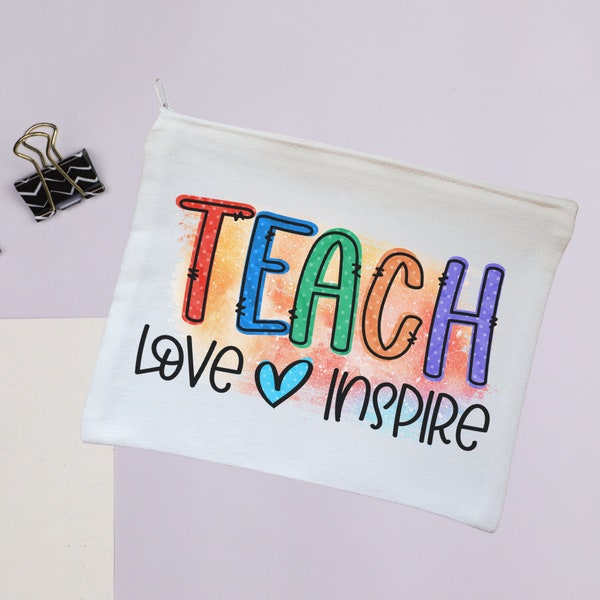 Teacher zipper pouch cosmetic bag