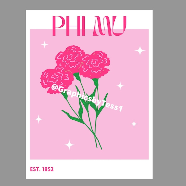 Phi Mu Sorority Poster Digital Graphic