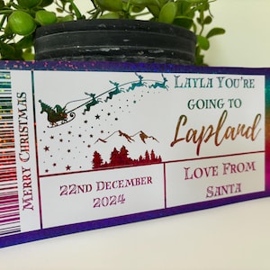 Personalisiertes Lappland Ticket, Show Ticket, Mock Tickets, Ereignisgutschein, Custom Ticket, Weihnachtstickets, Geburtstag Reveal, Weihnachtsgeschenk,