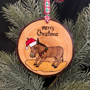 Wood/Pyrography Donkey Ornament