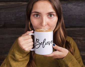 Believe Coffee Mug: Christian Inspirational Gift, 11oz Ceramic