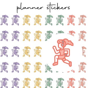 Feuille d'autocollant course-running Icon Stickers for Planner /Fitness Planner Stickers / Habit Tracker Stickers / Workout Stickers