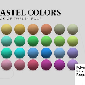 Recetas de colores pastel / Mezcla de colores / Tutorial de mezcla de colores FIMO Professional / Guía de recetas de colores de arcilla / Descargas digitales