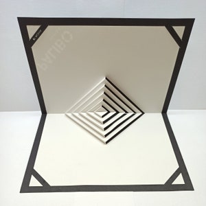 Plantillas de tarjetas emergentes de bricolaje, Kirigami arquitectónico, Arquitectura Origamic 3d, archivos pdf, svg, dxf, dwg