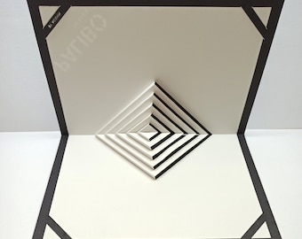 DIY Pop Up Card Template, Architectural Kirigami, 3d Origamic Architecture, pdf, svg, dxf, dwg files