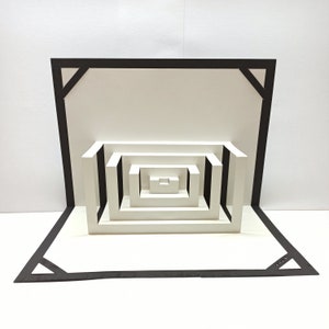 DIY Pop Up Kartenvorlagen, Architektur Kirigami, 3D Origami Architektur, pdf, svg, dxf, dwg Dateien