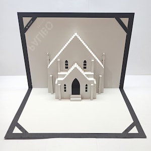 Plantillas PDF de tarjetas emergentes de bricolaje, Origami arquitectónico, Kirigami, Arquitectura origamica 3d, Escultura de papel emergente