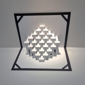 Plantillas PDF de tarjetas emergentes de bricolaje, Origami arquitectónico, Kirigami, Arquitectura origamica 3d, Escultura de papel emergente