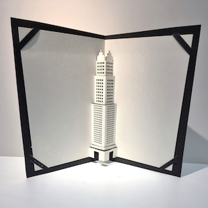 DIY Pop Up Karte PDF Vorlagen, Architektur Origami, Kirigami, 3d Origamic Architektur, Pop-up Papierskulptur