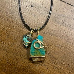 Turquoise in 14k Gold Charm Necklace