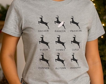 Weihnachtsgeschenk für Tänzer Ballett Ballerina Nussknacker Geschenk Lustiges Urlaub Ballerina T Shirt Rentier Tanzlehrer Geschenk Nettes WeihnachtsShirt
