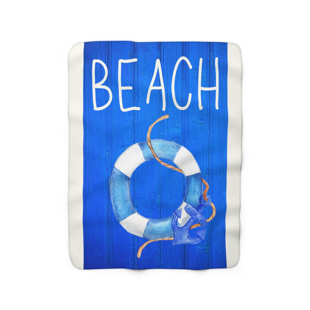 Nautical Blanket, Beach Blanket, Beach Decor, Beach Gifts, Summer