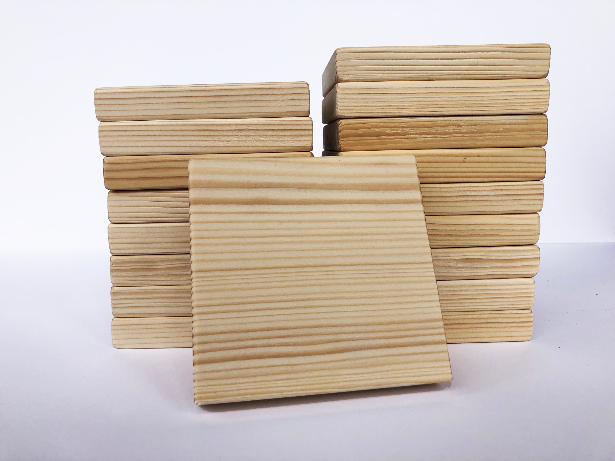 120 PCS Unfinished 4x4 Wood Squares Wood Pieces Blank Wooden Cutouts for  Craf
