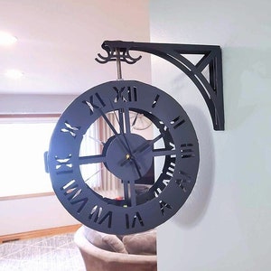 3- Dimensional Double Sided Industrial Metal Clock | Metal Art | Rustic Home Decor | Metal Farmhouse Home Decor