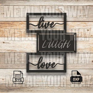 Live Laugh Love Sign Svg/Dxf Files for CNC Plasma - Metal Your Way Digital Download - Laser CNC Plasma Waterjet - Sign Dxf