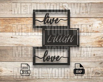 Live Laugh Love Sign Svg/Dxf Files for CNC Plasma - Metal Your Way Digital Download - Laser CNC Plasma Waterjet - Sign Dxf