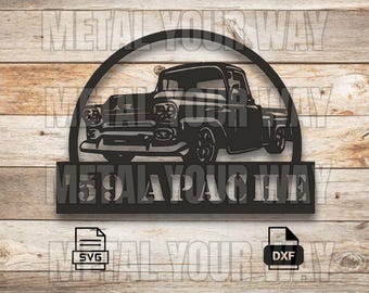 1959 Chevy Apache Sign Svg/Dxf Files for CNC Plasma - Metal Your Way Digital Download - Laser CNC Plasma Waterjet - Sign Dxf